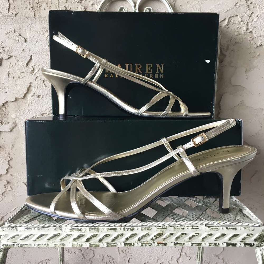 Lauren Ralph Lauren Strappy Metallic Sandals